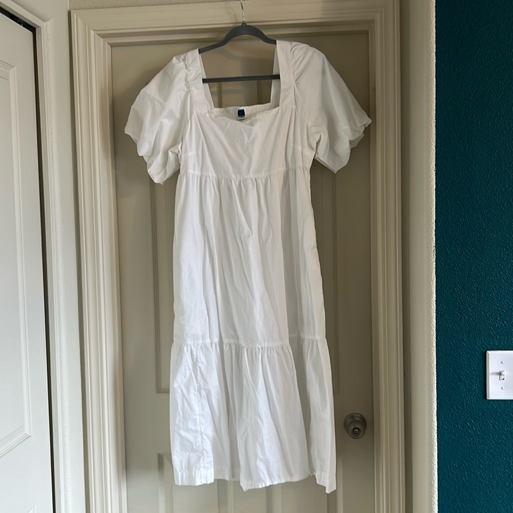 White midi dress